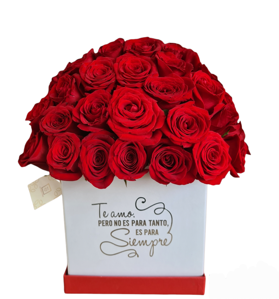 Caja de 50 rosas te amo Boutique Floral Nicté
