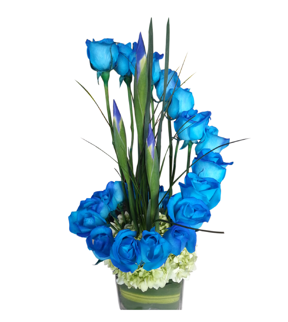 Arreglo de rosas azules en espiral | Boutique Floral Nicté